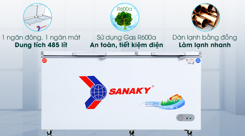 Tủ Đông Mát Sanaky 485lít VH-6699W1