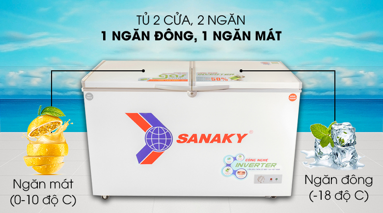 Tủ Đông Mát Sanaky Inverter 280lít VH-4099W3
