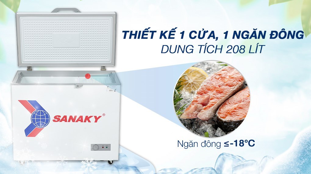 Tủ Đông Sanaky 208lít VH-2599A1