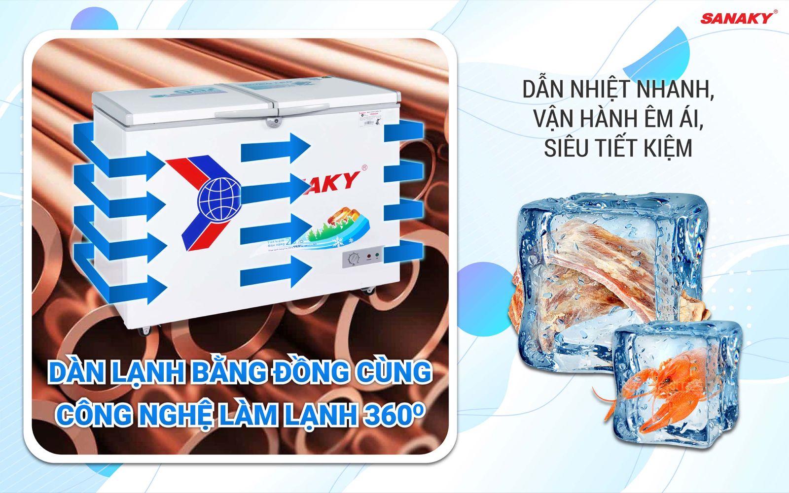 Tủ Đông Sanaky 235lít VH-2899A1