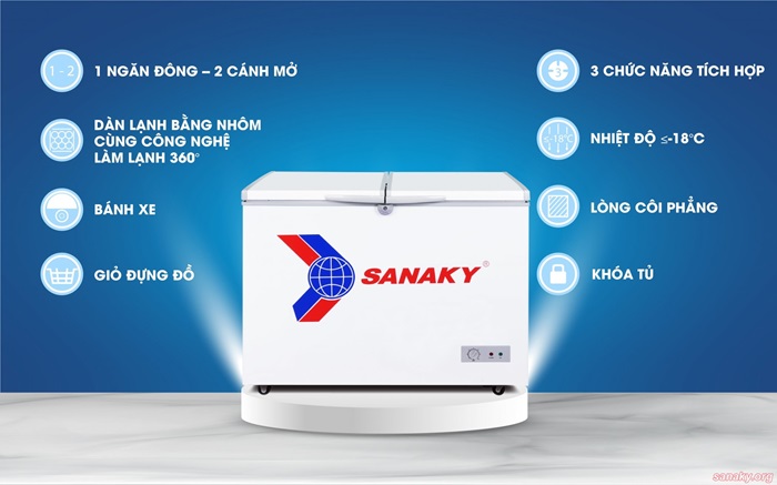 Tủ Đông Sanaky 270lít VH-365A2