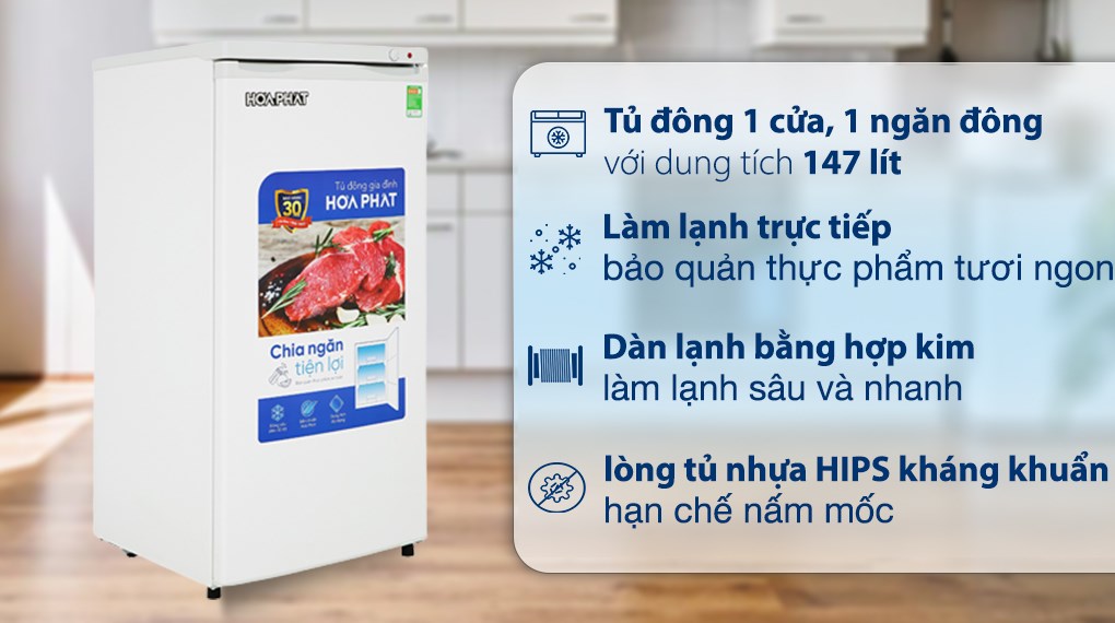 Tủ đông đứng Hòa Phát 147 lít HPF UAH6147
