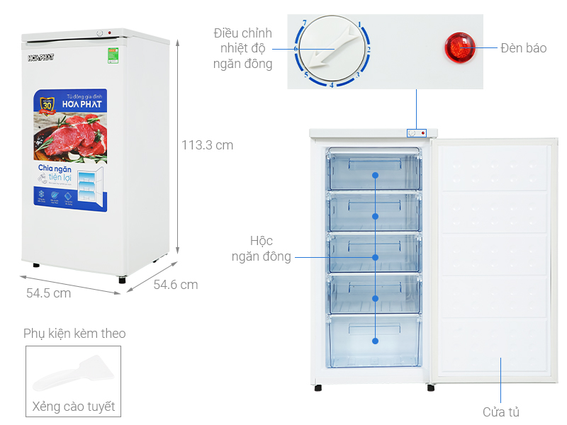 Tủ đông đứng Hòa Phát 147 lít HPF UAH6147