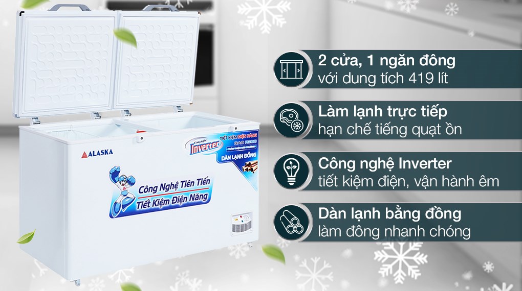 Tủ đông 2 cánh Alaska Inverter 1.015 lít HB-1200CI