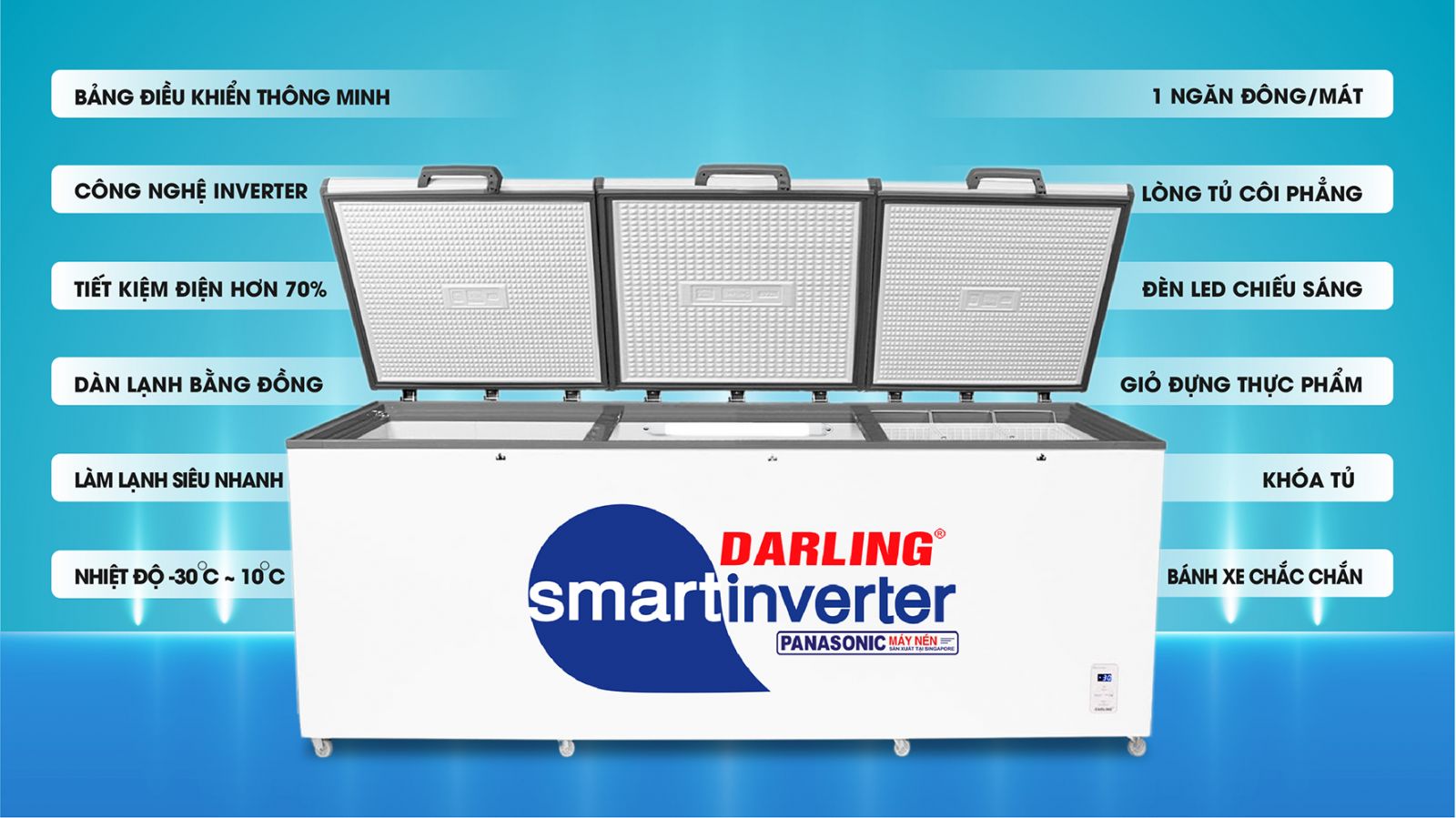 Tủ đông Darling Smart Inverter DMF-1579ASI - 1.700 lít