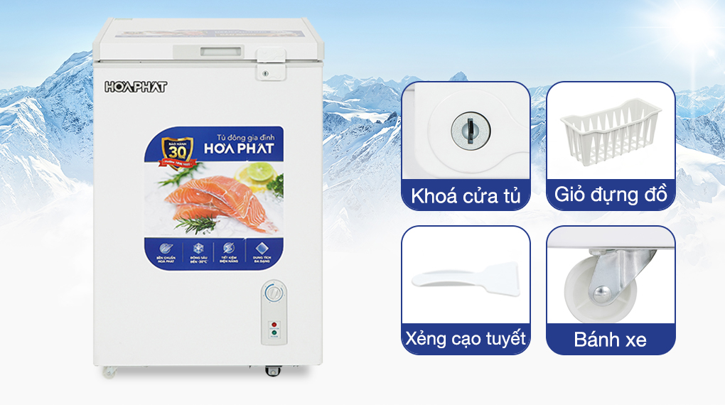 Tủ đông Hòa Phát 107 lít HPF AD6107G