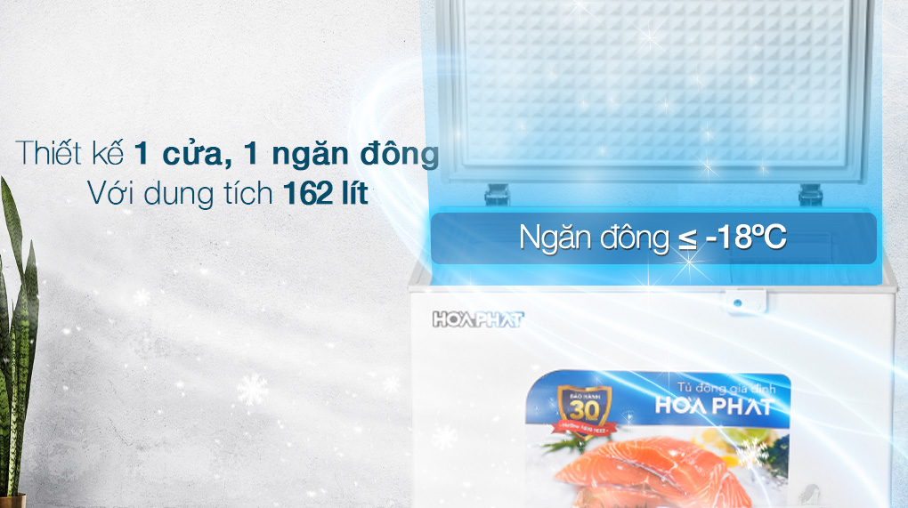 Tủ đông Hòa Phát 162 Lít HPF AD6162