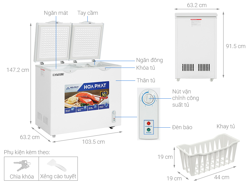 Tủ đông Hòa Phát 205 lít HPF BN6205