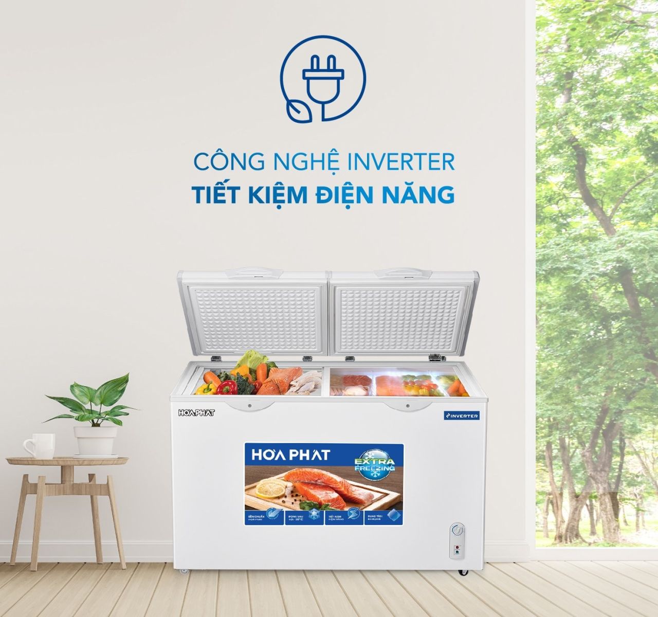 Tủ đông Hòa Phát Inverter 205lít HPF AD8205
