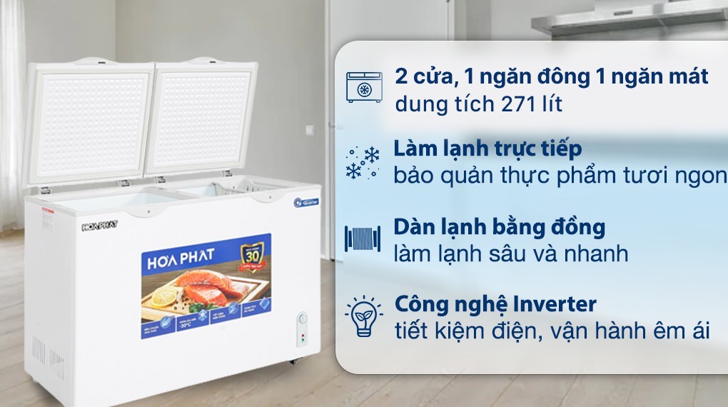 Tủ đông Hòa Phát Inverter 271 lít HPF AD8271