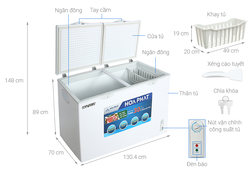 Tủ đông Hòa Phát Inverter 271 lít HPF AD8271