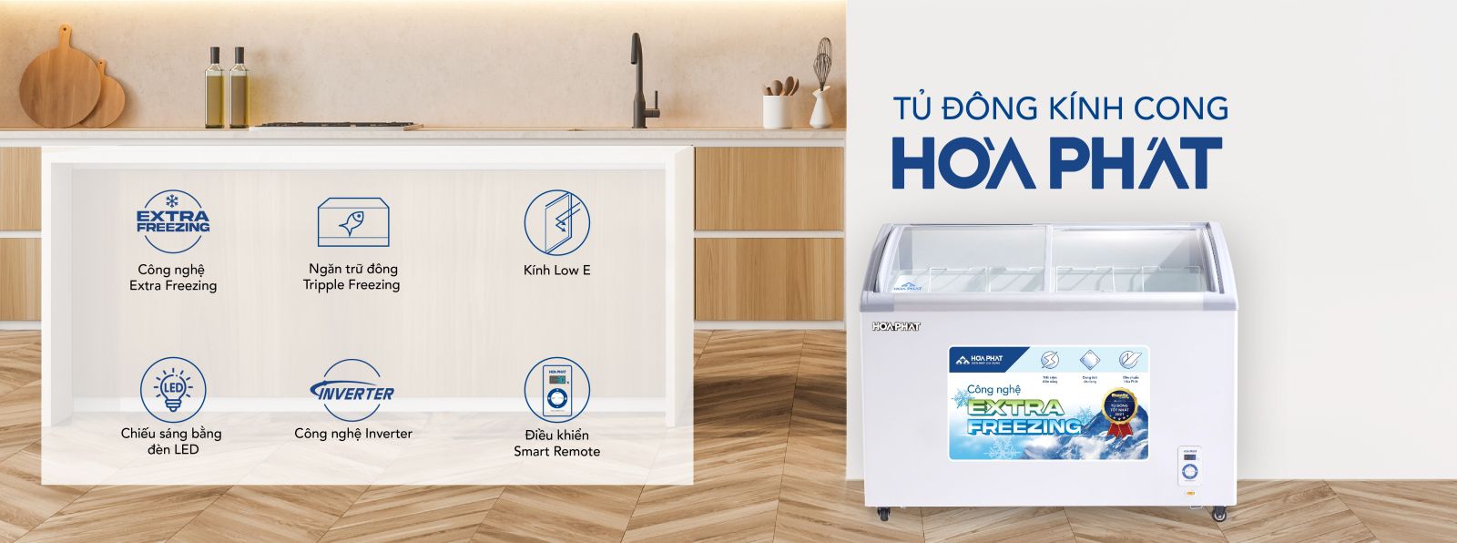 Tủ đông Hòa Phát cánh kính 280 lít HSF AD6280.C1