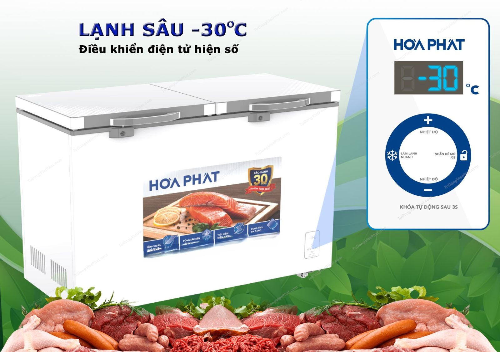 Tủ đông Hòa Phát mặt kính 352 lít HPF AD6352.T1