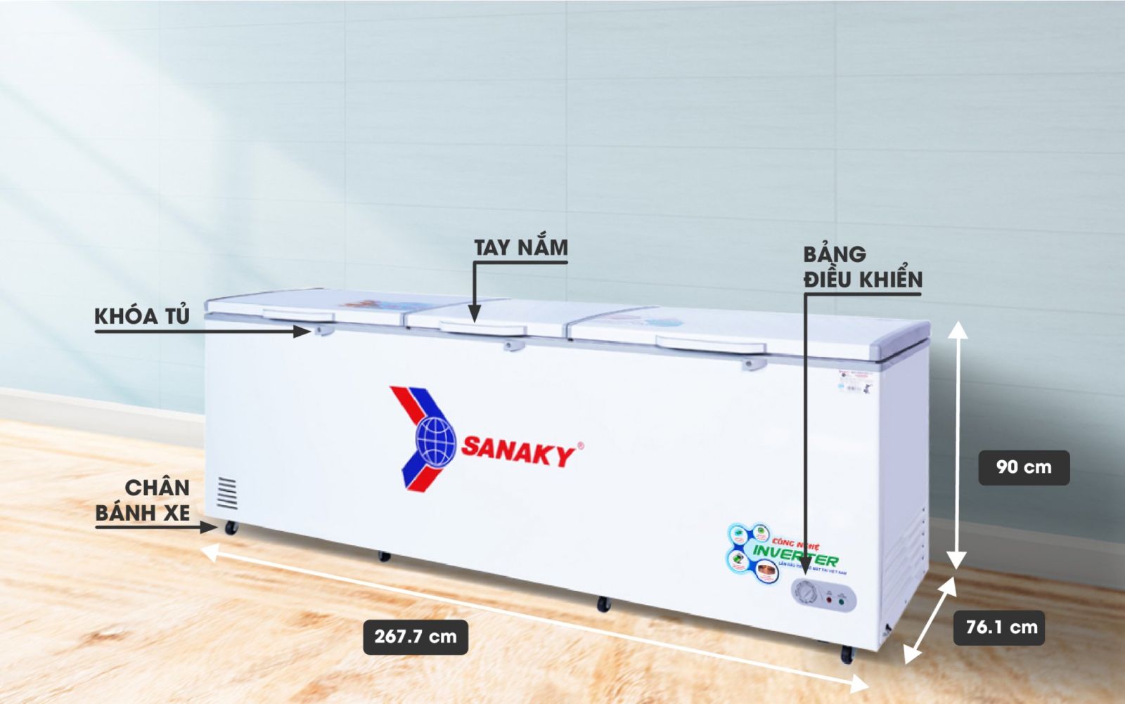 Tủ đông Sanaky 900 lít VH-1199HYK