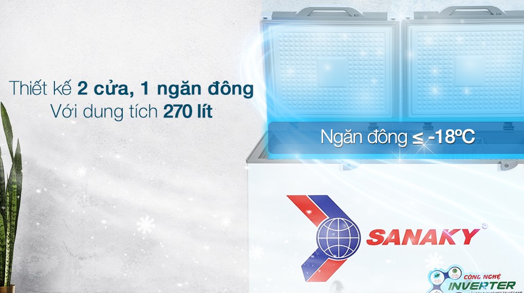 Tủ đông Sanaky Inverter 270lít VH3699A4K