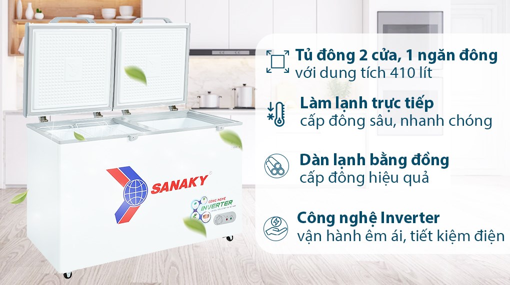 Tủ đông Sanaky Inverter 410lít VH5699HY