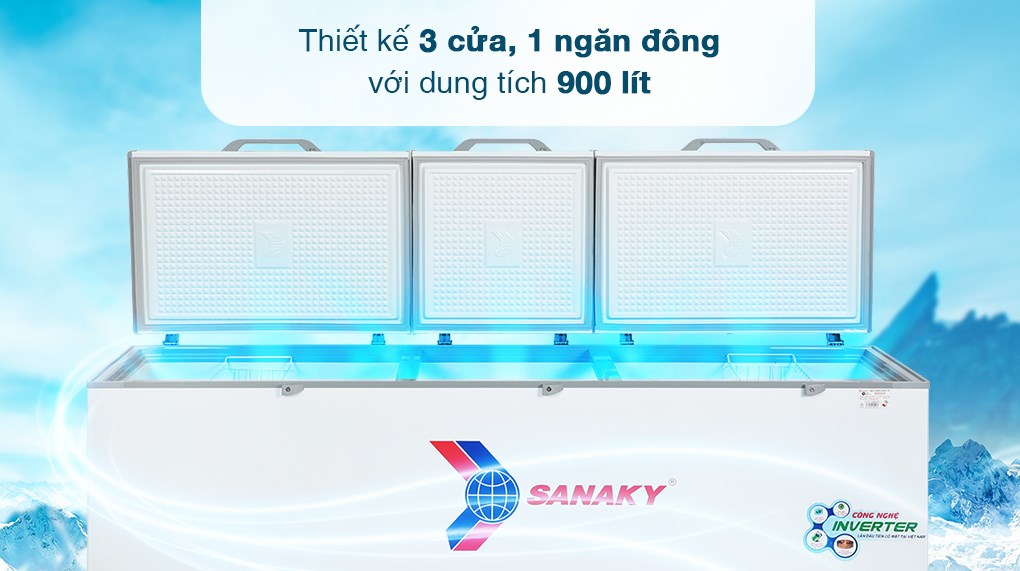 Tủ đông Sanaky VH-1199HY4K Inverter 1 ngăn, 3 cánh