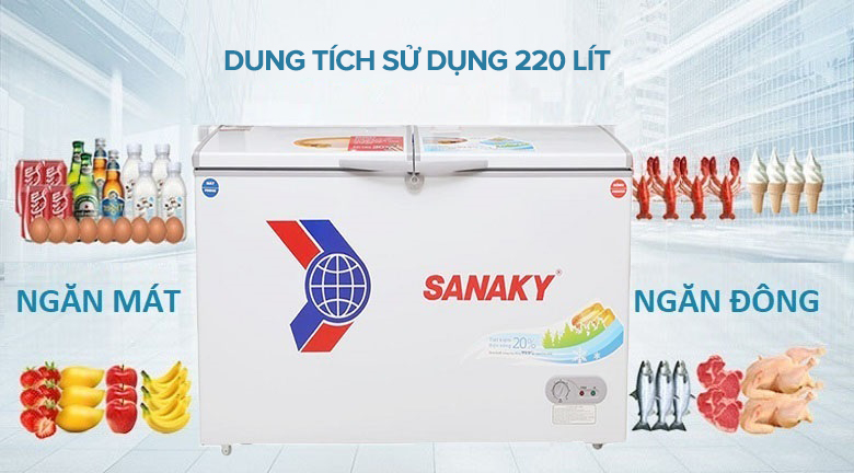 Tủ đông Sanaky VH-2299HY2 220 lít