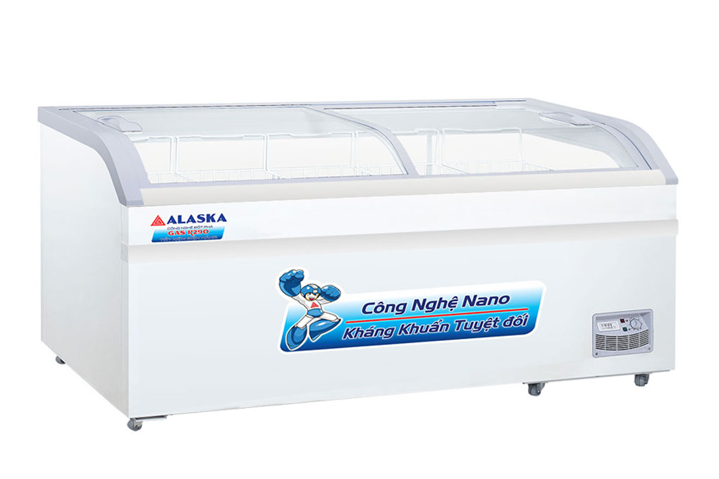 Tủ đông kính lùa cong Alaska Inverter 550 lít KC-550CI