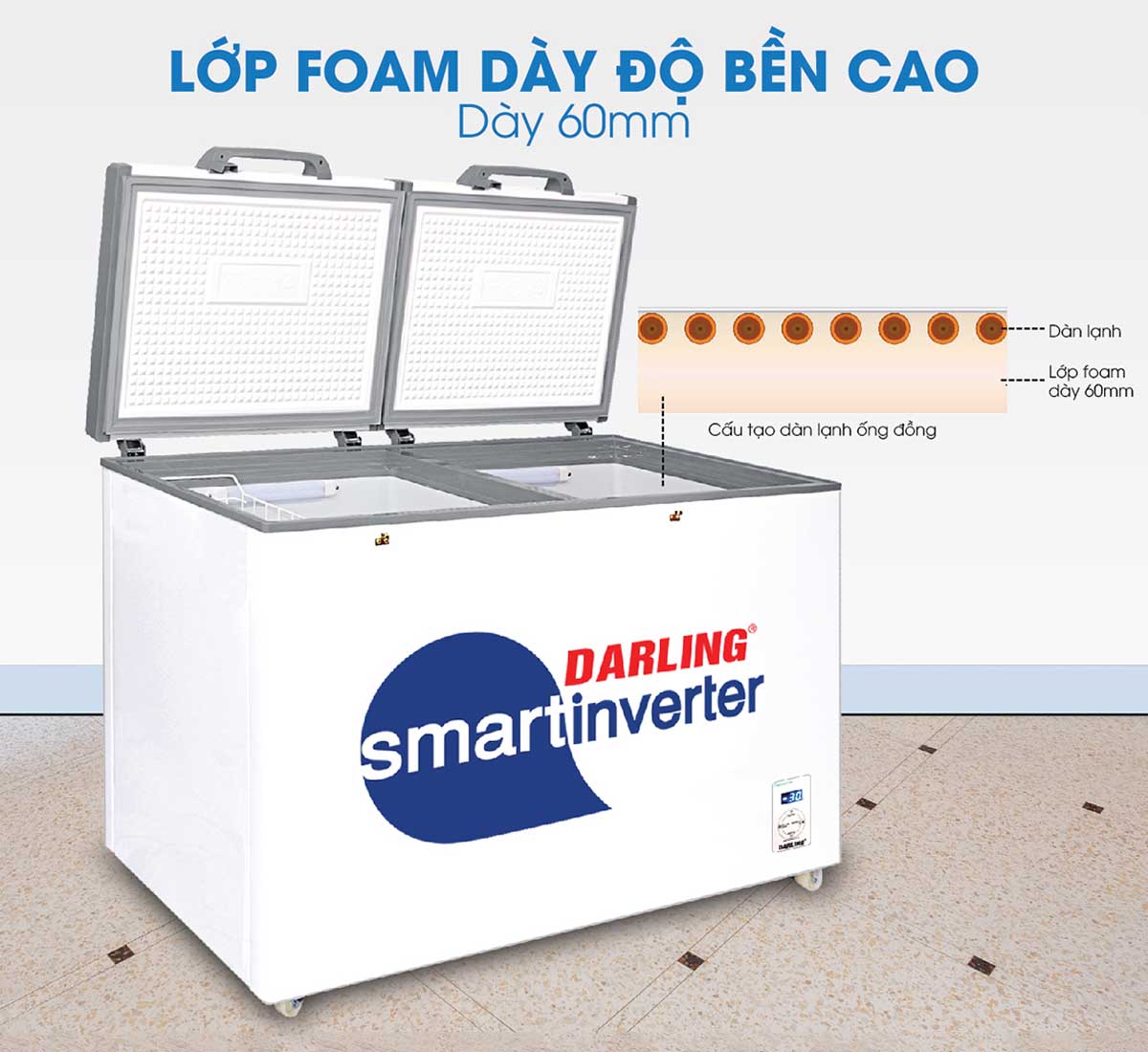 Tủ đông mát 2 ngăn Darling DMF-4699WSI-2 450 lít Inveter