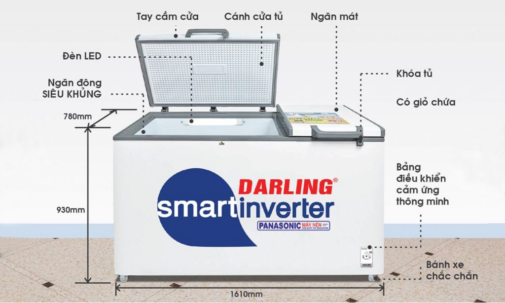 Tủ đông mát 2 ngăn Darling DMF-7699WSI-4 770 lít inverter