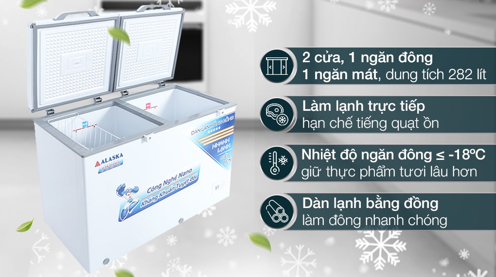 Tủ đông mát Alaska 282 lít BCD-4568N