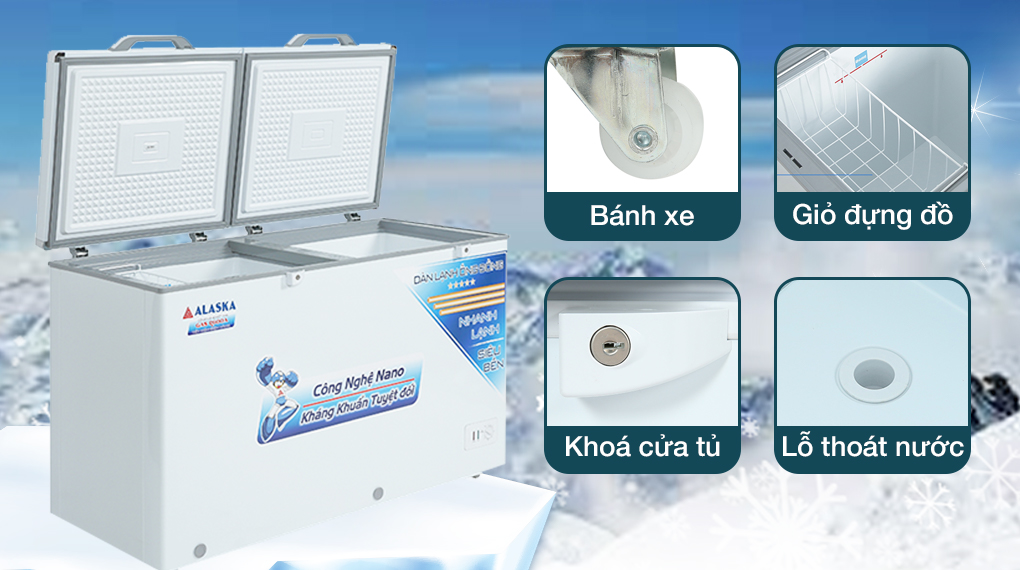 Tủ đông mát Alaska 312 lít BCD-5068C