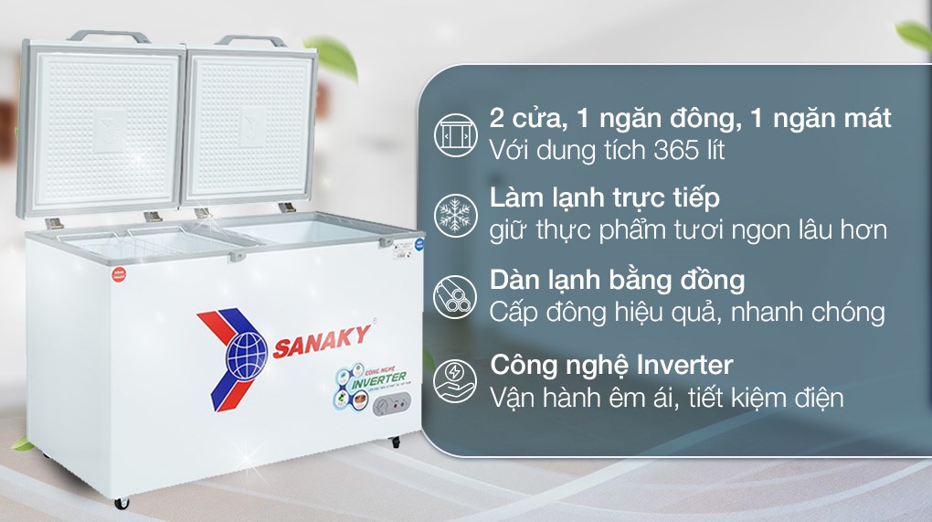 Tủ đông mát Sanaky 365lít VH-5699W2K