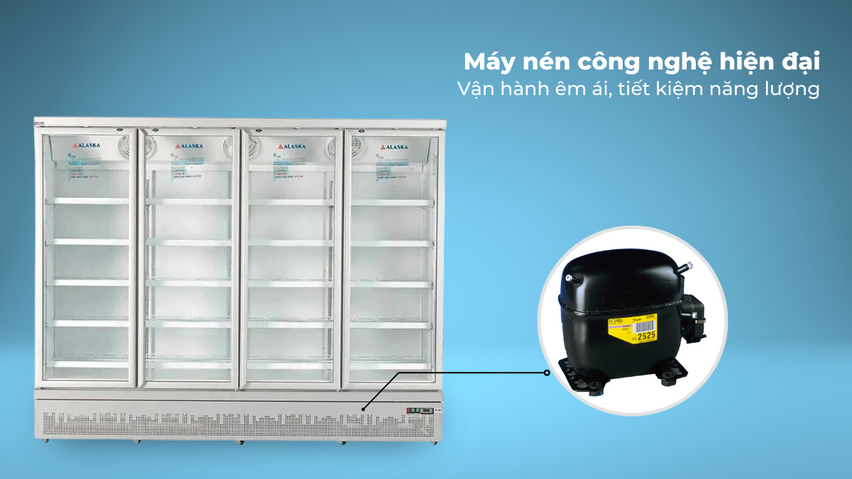 Tủ Mát 4 cánh Alaska 2025 lít LC-2100C4
