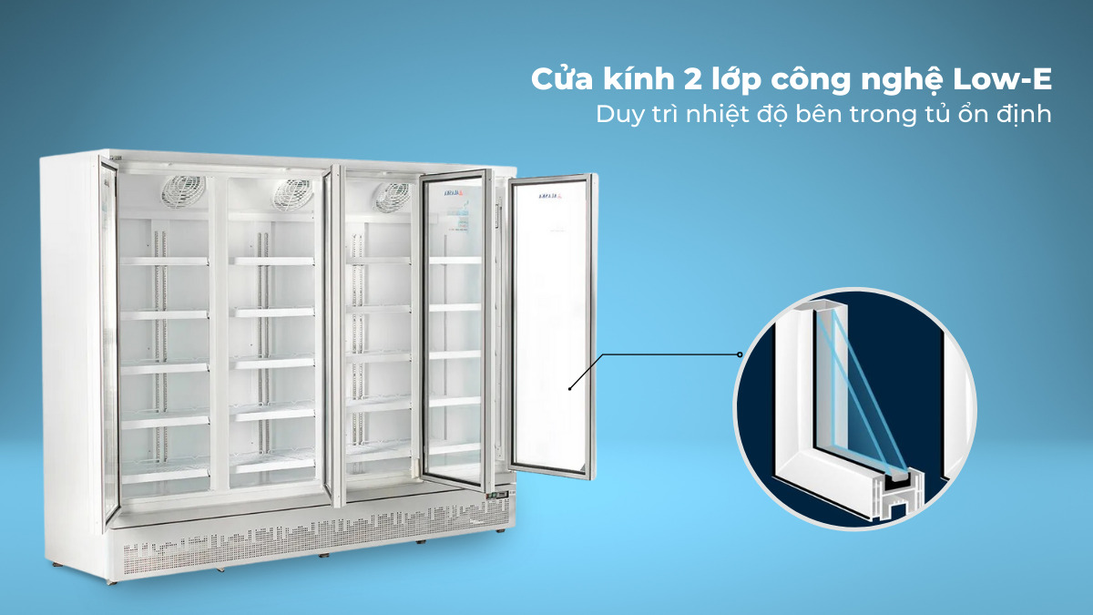 Tủ Mát 4 cánh Alaska 2025 lít LC-2100C4