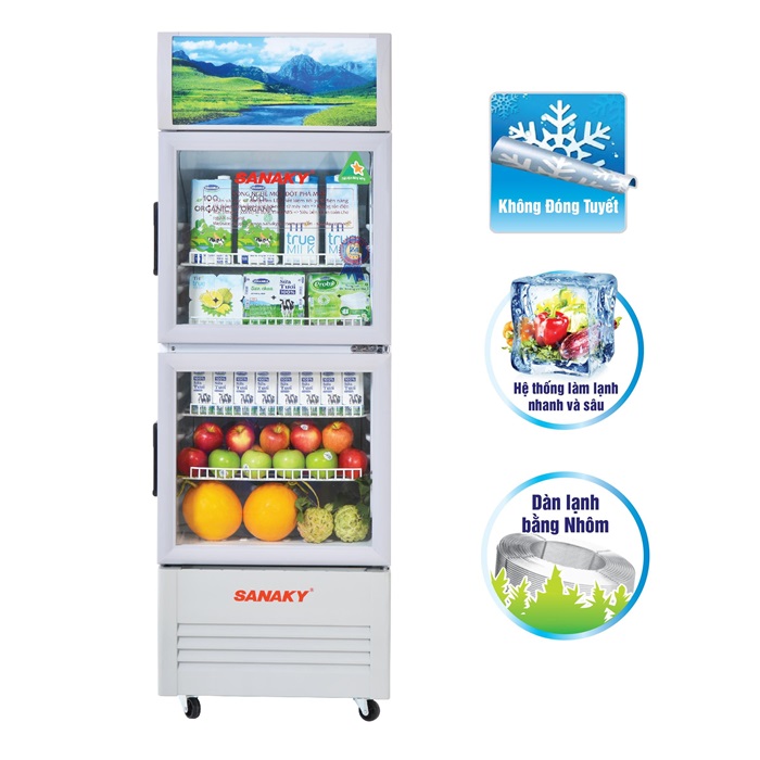 Tủ Mát Sanaky 170lít VH-218WL 2 cánh trên dưới