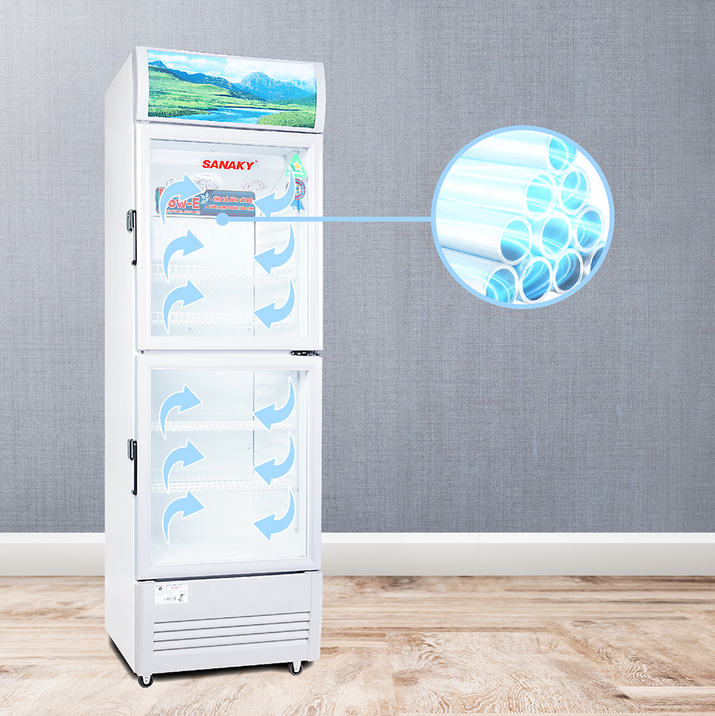 Tủ Mát Sanaky 200Lít VH-258WL 2 cánh trên dưới