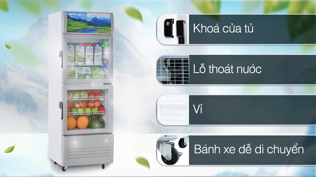 Tủ Mát Sanaky 240Lít VH-308WL 2 cánh trên dưới