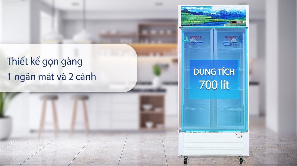 Tủ Mát Sanaky 700 lít VH-8009HP 2 cánh, dàn lạnh đồng