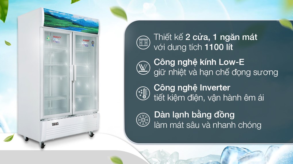 Tủ Mát Sanaky Inverter 1100 lít VH1209HP3