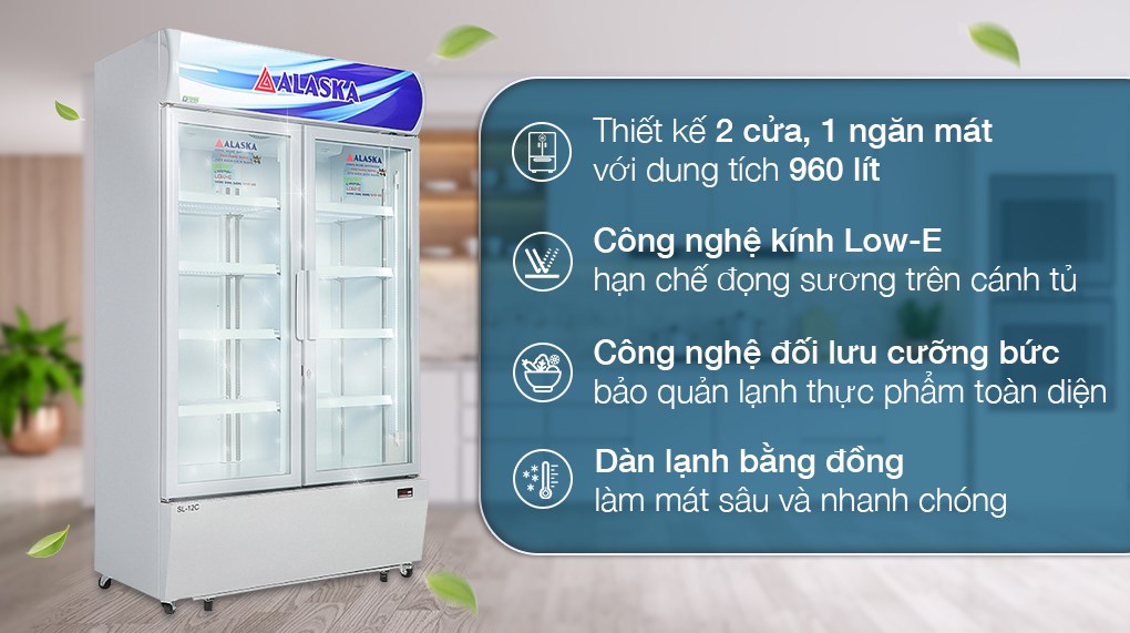 Tủ mát 2 cánh Alaska 960 lít LC-1000C