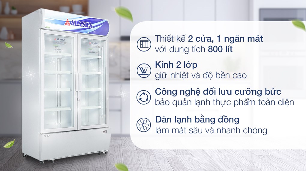 Tủ mát 2 cánh Alaska Inverter 960 lít LCI-1000C
