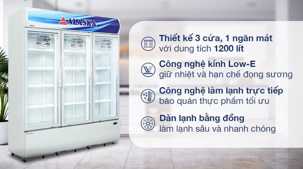 Tủ mát 3 cánh Alaska 1200 lít LC-1200C3