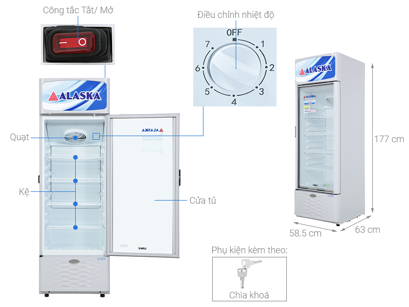 Tủ mát Alaska 300 lít LC-555H