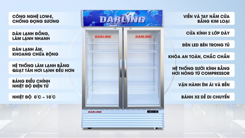 Tủ mát Darling DL-12000A2 1100 lít 2 cánh