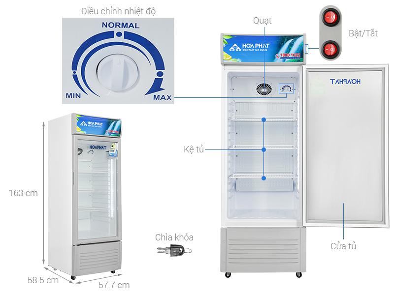 Tủ mát Hòa Phát 245 lít HSR S6242