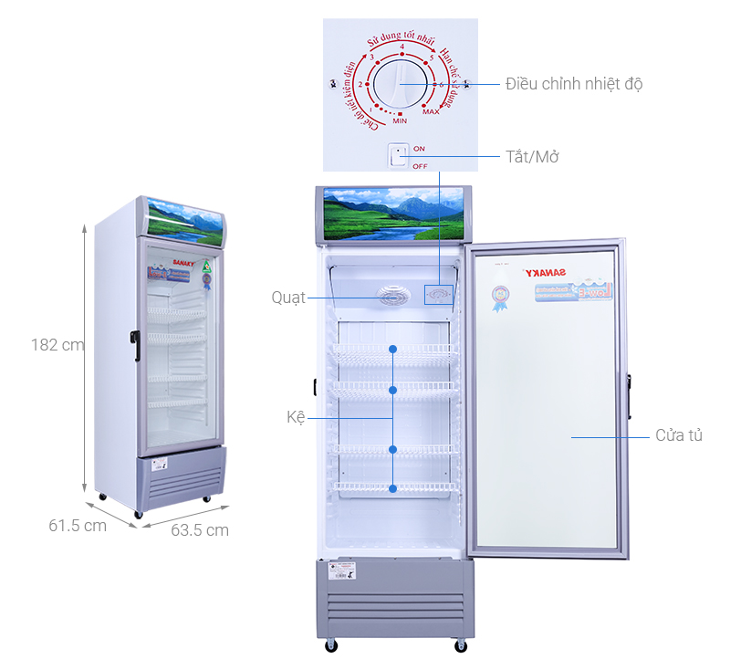 Tủ mát Sanaky 300lít VH-3588K