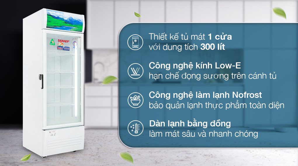 Tủ mát Sanaky 300lít VH-3588W (2 cánh mở trên dưới)