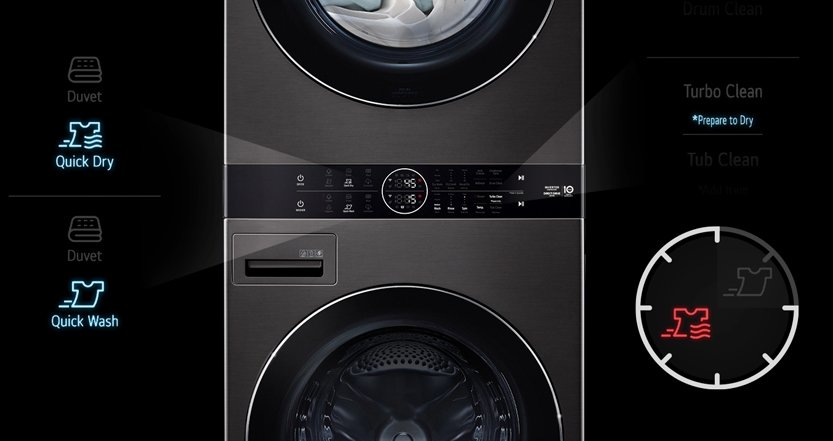 Tháp máy giặt cao cấp LG WashTower 14Kg + sấy 10Kg WT1410NHB
