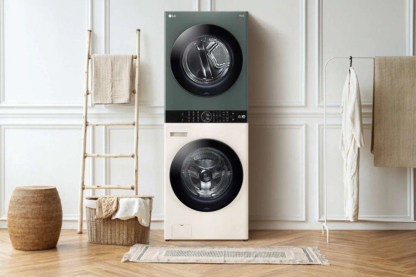Tháp máy giặt cao cấp LG WashTower 25Kg + sấy 17Kg WT2517NHEG