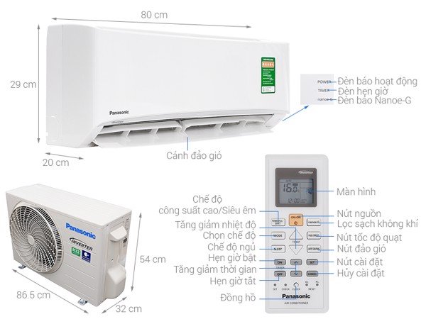Máy lạnh Panasonic Inverter 1.5 HP CU/CS-XPU12XKH-8