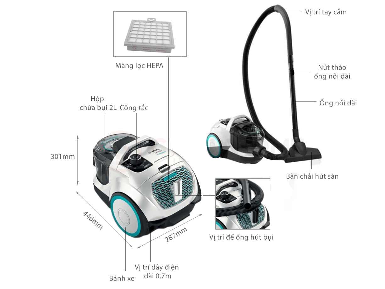 Máy hút bụi Bosch Serie 4 BGS21WHYG