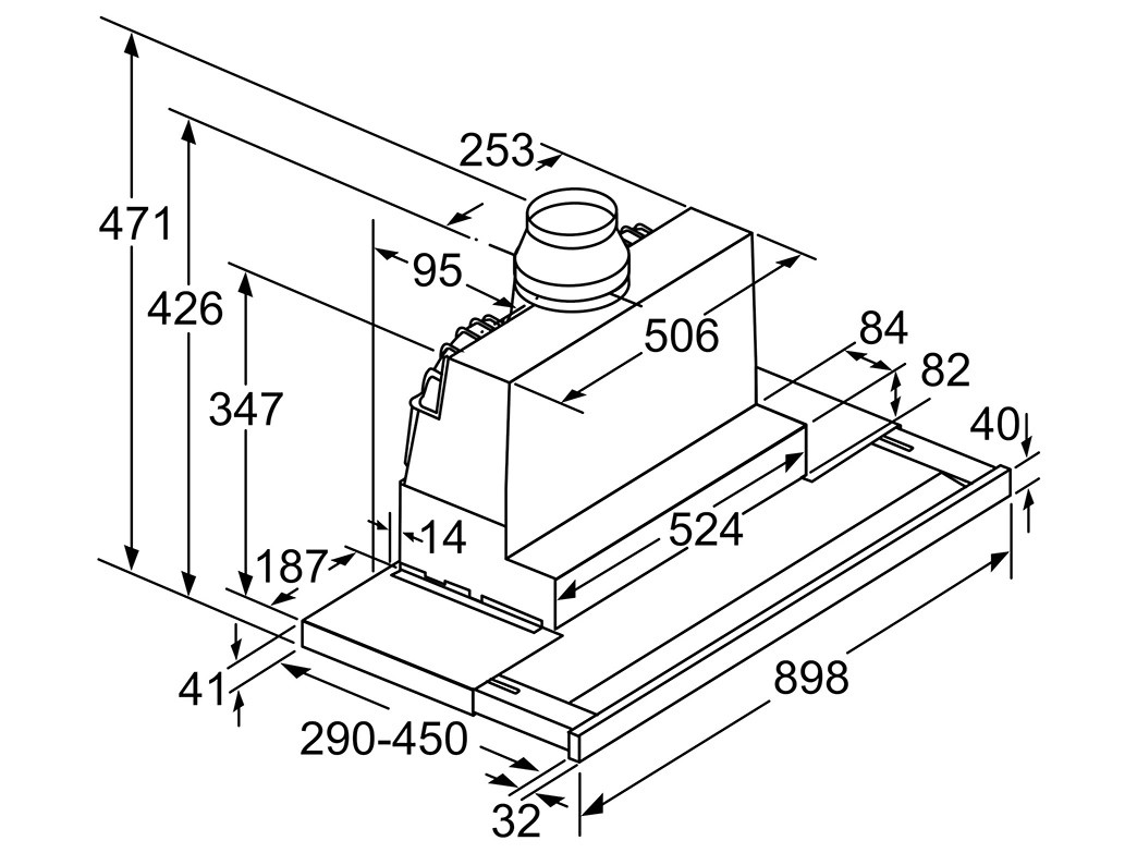Máy hút mùi âm tủ Bosch DFS097K51 Series 8