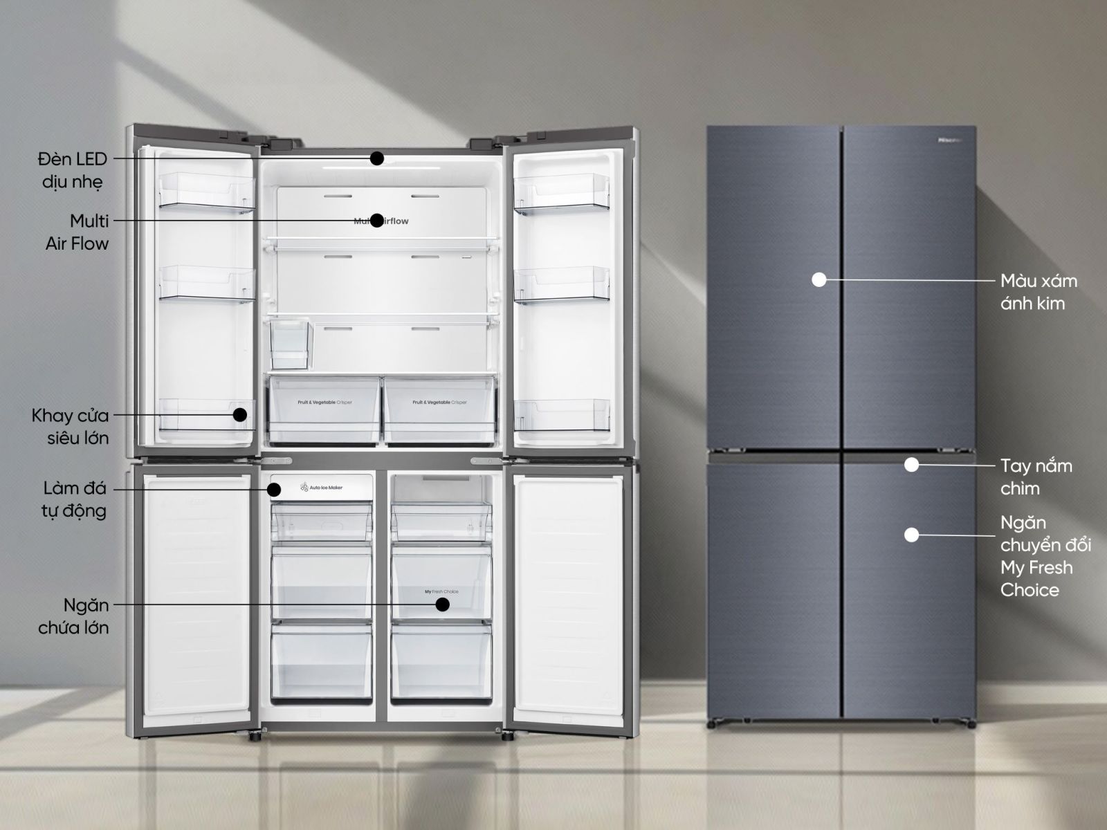 Tủ lạnh Hisense Inverter 488 lít RQ630N4EBUI3