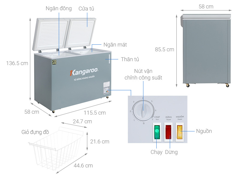 Tủ đông Kangaroo 252 lít KGFZ312NK2 
